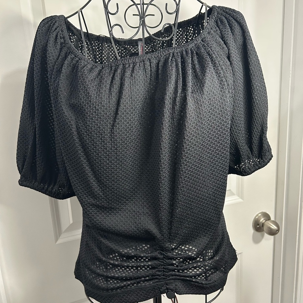 Free People Women's Mesh Drawstring Top